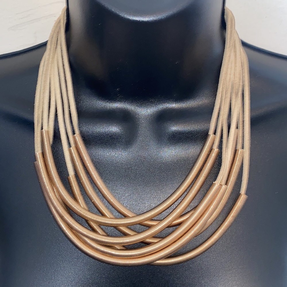 Gold-tone Spring Necklace - Picture 2 of 5